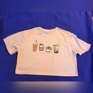 SHEIN Coffee crop top tee size M